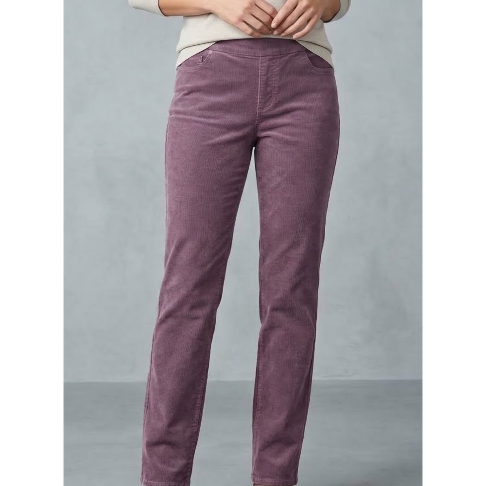 Coldwater Creek Purple Corduroy Pull On Straight Leg Pants 8T